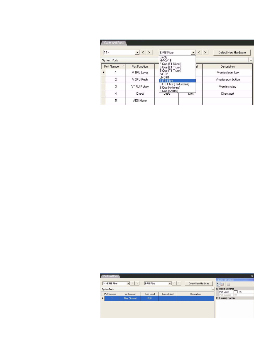 Removing an e-fib card, Configuring an e-fib card, Removing an e-fib card -43 | Configuring an e-fib card -43 | Clear-Com Eclipse-Omega User Manual | Page 153 / 466