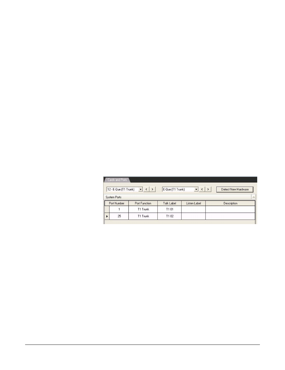 Codec, T1 trunk, Port function | Talk label, Listen label, T1 trunk -50, Figure 5-21 t1 trunk ports -50 | Clear-Com Eclipse-Omega User Manual | Page 160 / 466