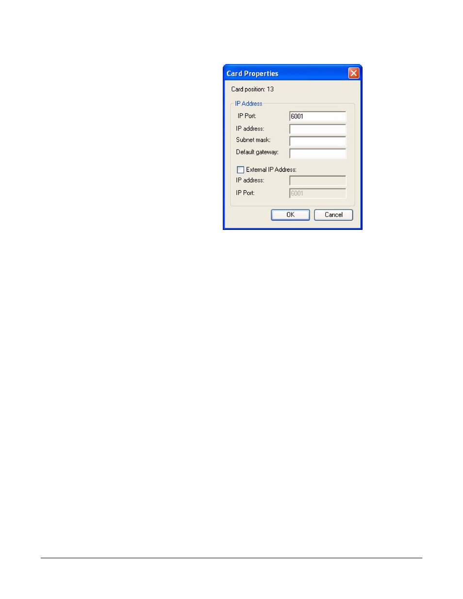 Ip address, Subnet mask, Default gateway | External ip address, Figure 5-40 manual ip address entry -67 | Clear-Com Eclipse-Omega User Manual | Page 177 / 466