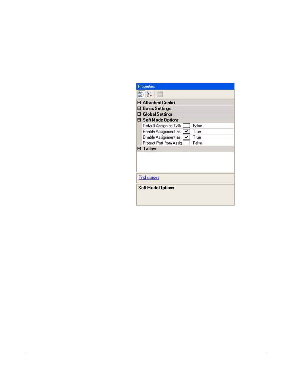 Fixed group tallies, Fixed group tallies -74, Figure 5-6 fixed group soft mode options -74 | Clear-Com Eclipse-Omega User Manual | Page 184 / 466