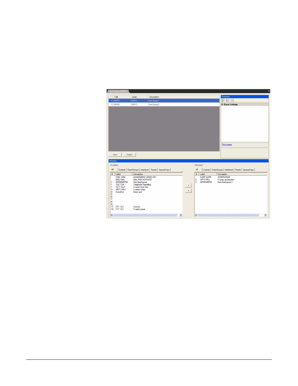 Sort groups, Sort groups -77, Figure 5-9 sort group editor -77 | Clear-Com Eclipse-Omega User Manual | Page 187 / 466