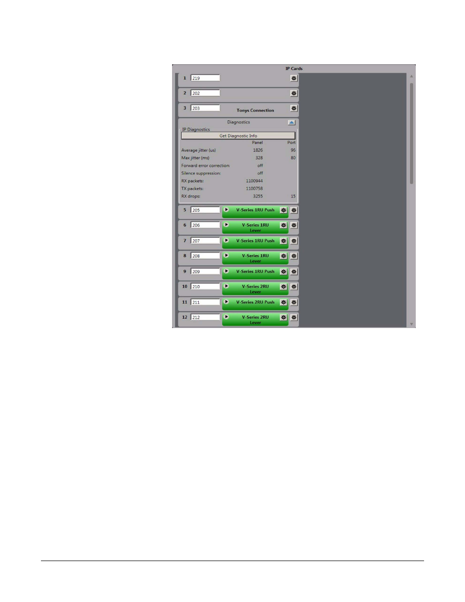 Figure 6-18 panel diagnostics display -14 | Clear-Com Eclipse-Omega User Manual | Page 246 / 466