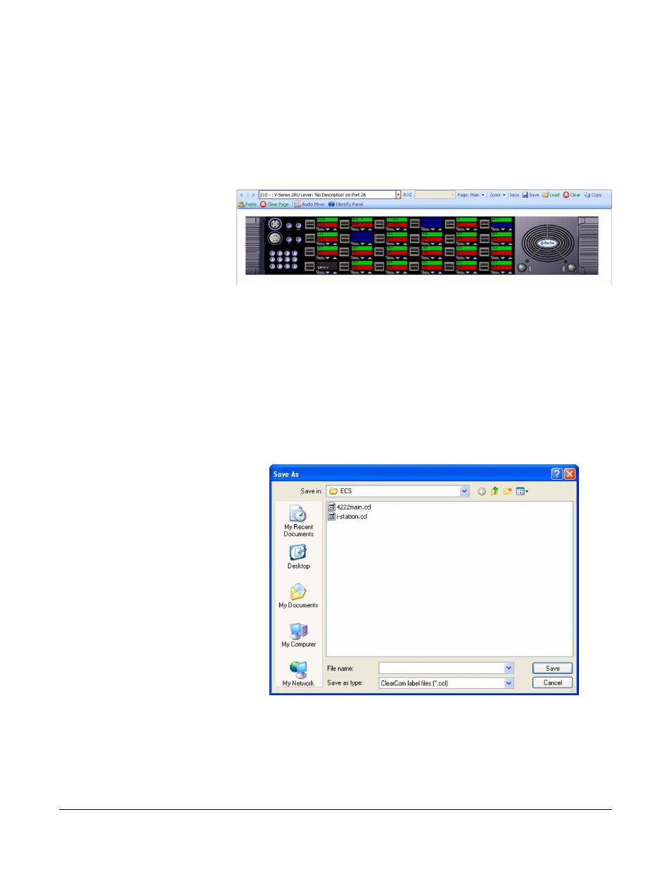 V-series panel options, Save, V-series panel options -16 | Save -16, Page | Clear-Com Eclipse-Omega User Manual | Page 268 / 466