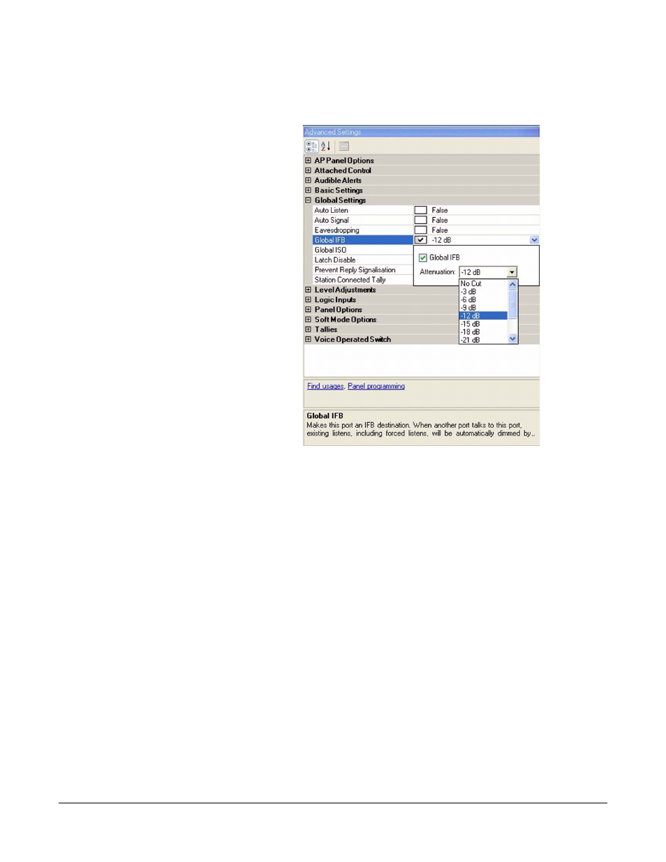 Figure 7-42 ifb attenuation set -34 | Clear-Com Eclipse-Omega User Manual | Page 286 / 466