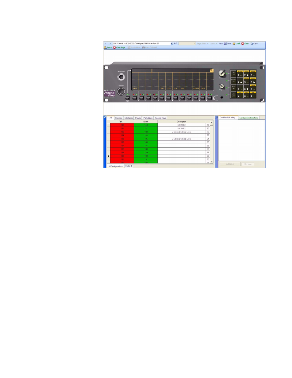 Ics 2003 advanced functions, Ics expansion panels, Ics 2003 advanced functions -39 | Ics expansion panels -39, Figure 7-48 ics 2003 with labels assigned -39 | Clear-Com Eclipse-Omega User Manual | Page 291 / 466