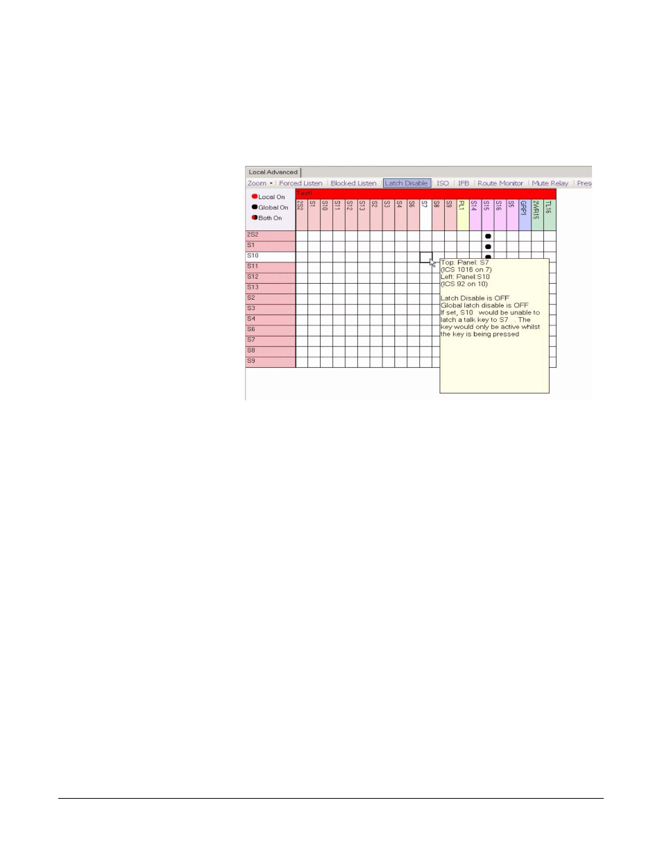 Figure 7-84 local advanced information display -72 | Clear-Com Eclipse-Omega User Manual | Page 324 / 466