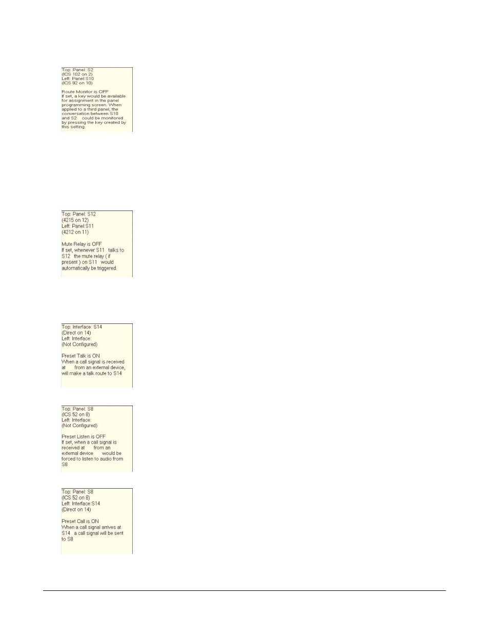 Route monitor, Mute relay, Preset talk | Preset listen, Preset call, Route monitor -75, Mute relay -75, Preset talk -75, Preset listen -75, Preset call -75 | Clear-Com Eclipse-Omega User Manual | Page 327 / 466