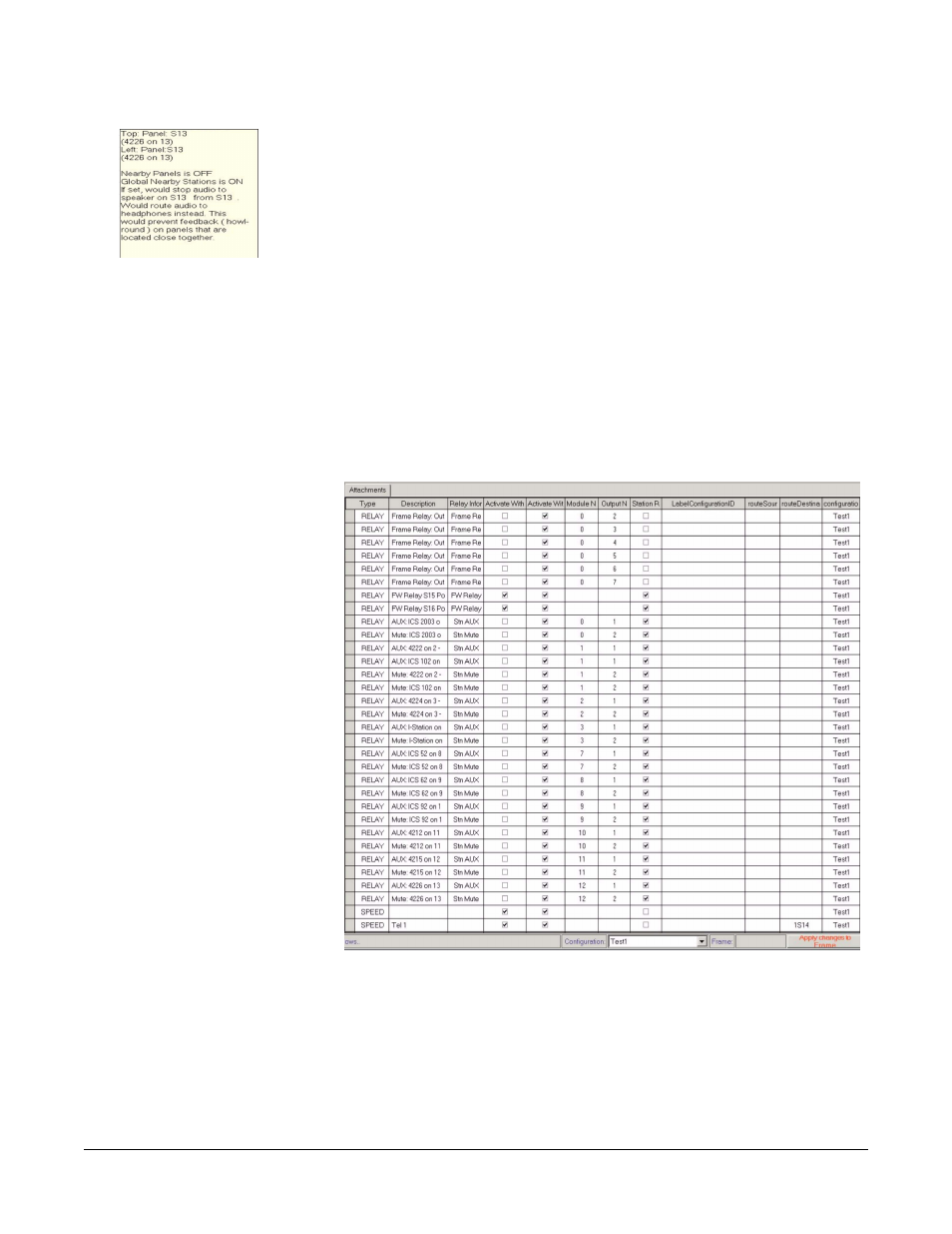 Nearby panels, Attachments, Nearby panels -76 | Attachments -76, Figure 7-86 attachments screen -76 | Clear-Com Eclipse-Omega User Manual | Page 328 / 466