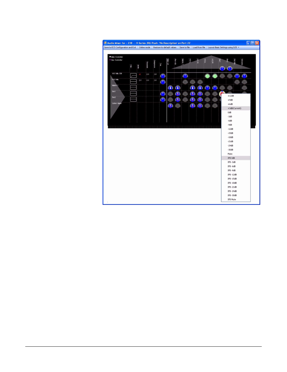 Setting up ifbs in imported configurations, Setting up ifbs in imported configurations -13, Figure 8-11 setting ifb dim on crosspoint -13 | Clear-Com Eclipse-Omega User Manual | Page 341 / 466