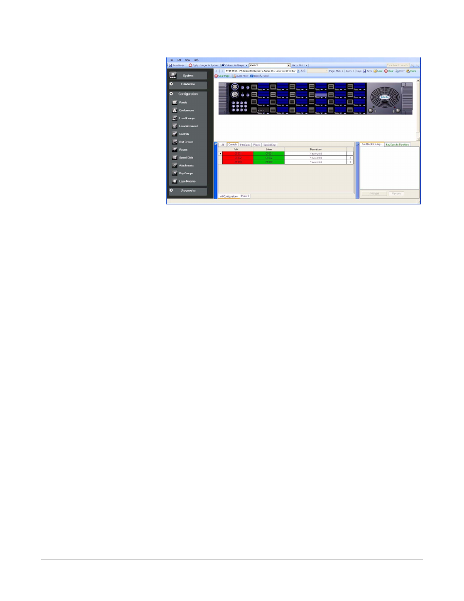 Remote secondary actions, Remote secondary actions -16, Figure 10-18 controls on a panel -16 | Clear-Com Eclipse-Omega User Manual | Page 366 / 466