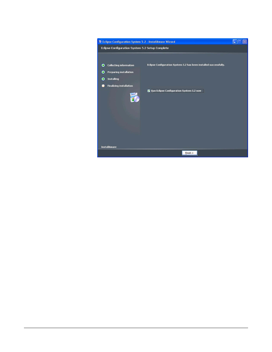 Ecs v5.2 server installation, Ecs v5.2 server installation -9, Figure 12-9 installation completion -9 | Clear-Com Eclipse-Omega User Manual | Page 391 / 466