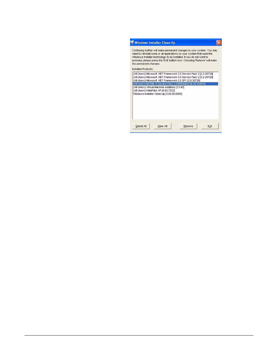 Figure 12-26 removing msxml6 package -21 | Clear-Com Eclipse-Omega User Manual | Page 403 / 466