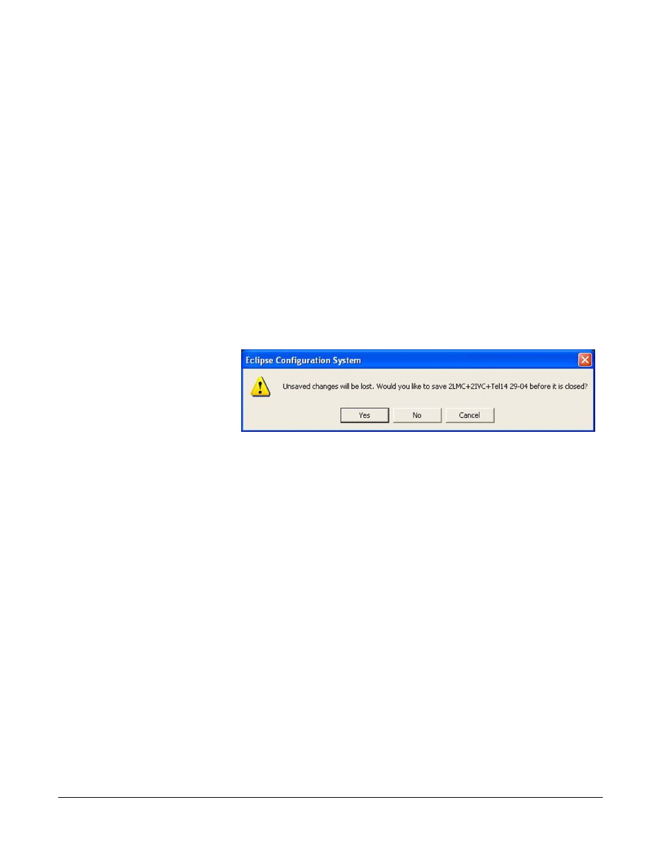 Ecs help, Exiting ecs, Ecs help -9 | Exiting ecs -9, Figure 2-8 configuration file close -9 | Clear-Com Eclipse-Omega User Manual | Page 53 / 466