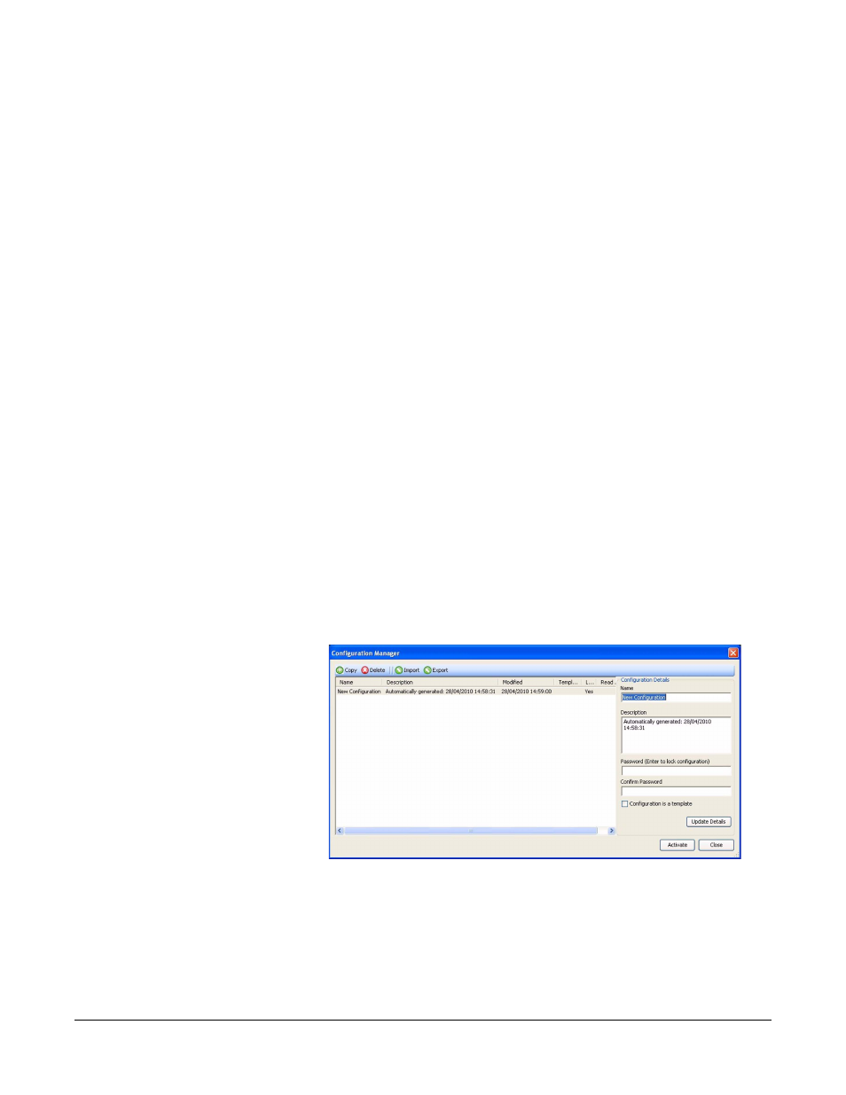 Metering scale and ballistics, Configuration options, Configuration manager | Configuration options -27, Configuration manager -27, Figure 3-32 configuration manager screen -27 | Clear-Com Eclipse-Omega User Manual | Page 81 / 466