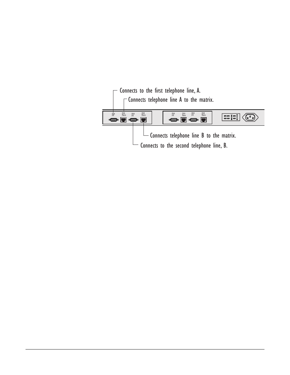 Connecting to the telephone line, Connecting to the telephone line -24 | Clear-Com Eclipse-Omega User Manual | Page 54 / 89