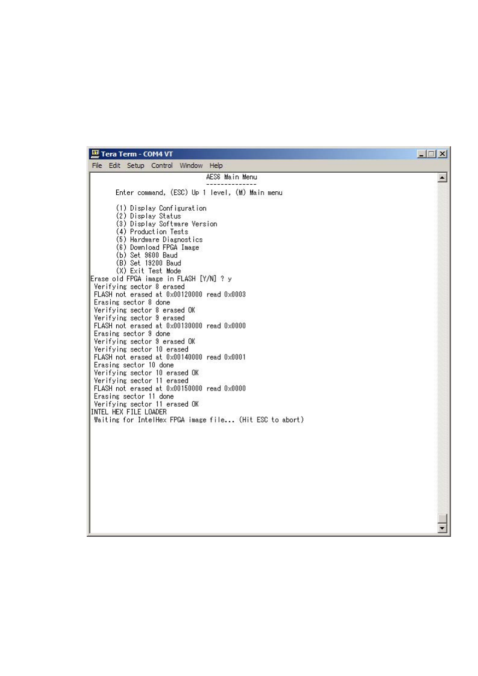 Figure 107, Aes-6 fpga erase, Eclipse upgrade reference manual | Clear-Com Eclipse-Omega User Manual | Page 124 / 155