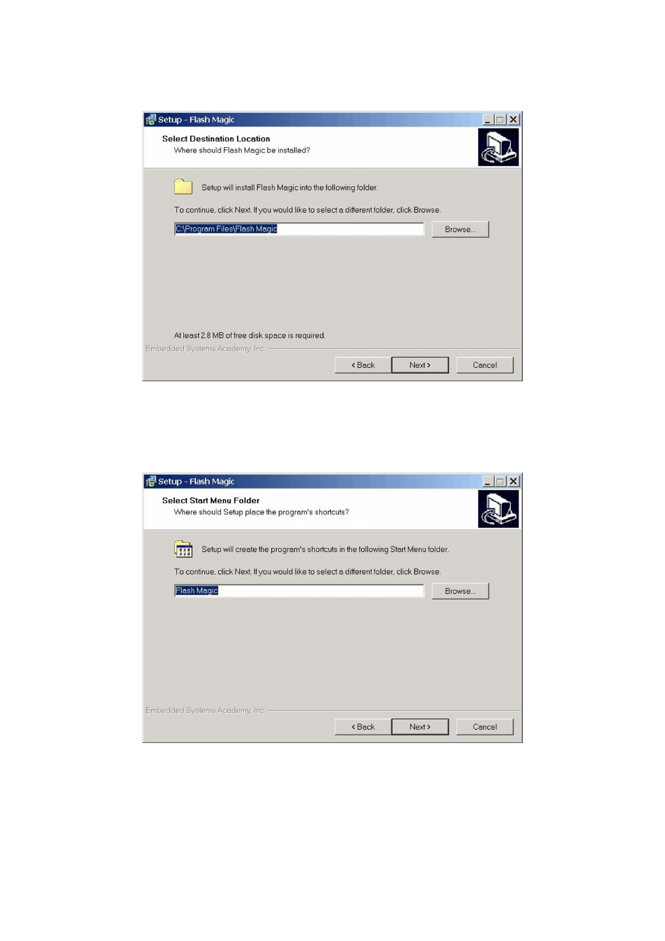 Figure 154, Flash magic destination folder, Figure 155 | Flash magic start menu folder, Eclipse upgrade reference manual | Clear-Com Eclipse-Omega User Manual | Page 152 / 155