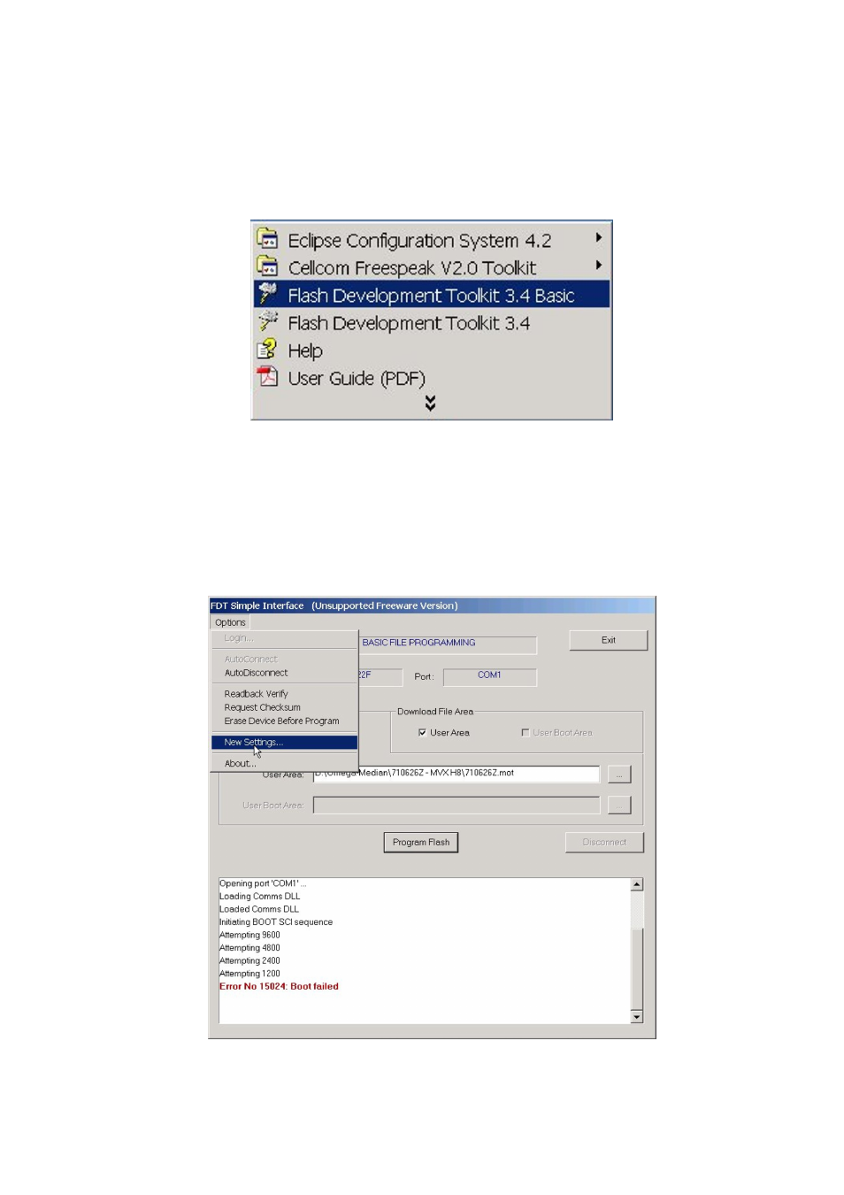 Figure 42, Renesas basic startup option, Figure 43 | Enter new settings, Eclipse upgrade reference manual | Clear-Com Eclipse-Omega User Manual | Page 52 / 155