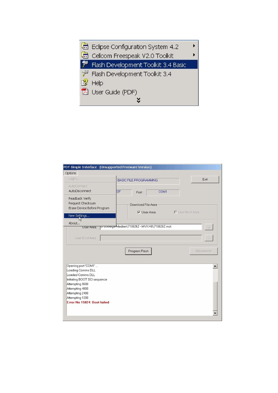 Figure 54, Renesas basic startup option, Figure 55 | Enter new settings, Eclipse upgrade reference manual | Clear-Com Eclipse-Omega User Manual | Page 61 / 155