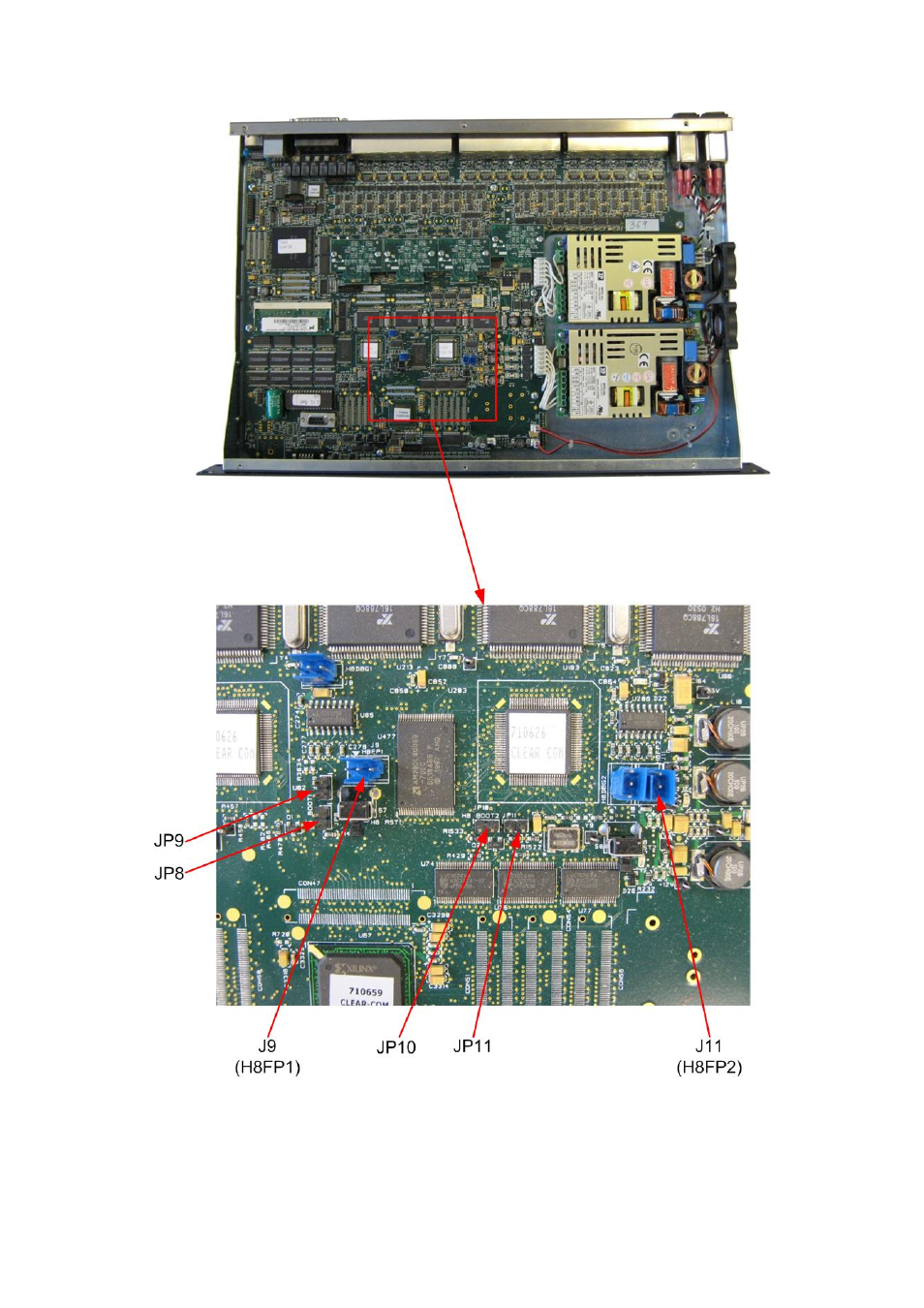 Figure 62, E-32 main board, Eclipse upgrade reference manual | Clear-Com Eclipse-Omega User Manual | Page 66 / 155