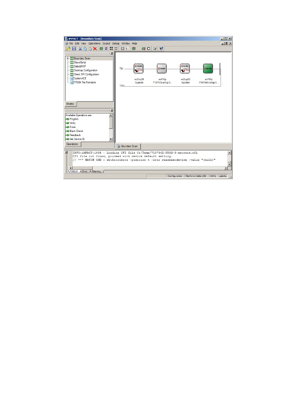 Figure 67, Impact bounday scan in progress, Eclipse upgrade reference manual | Clear-Com Eclipse-Omega User Manual | Page 72 / 155