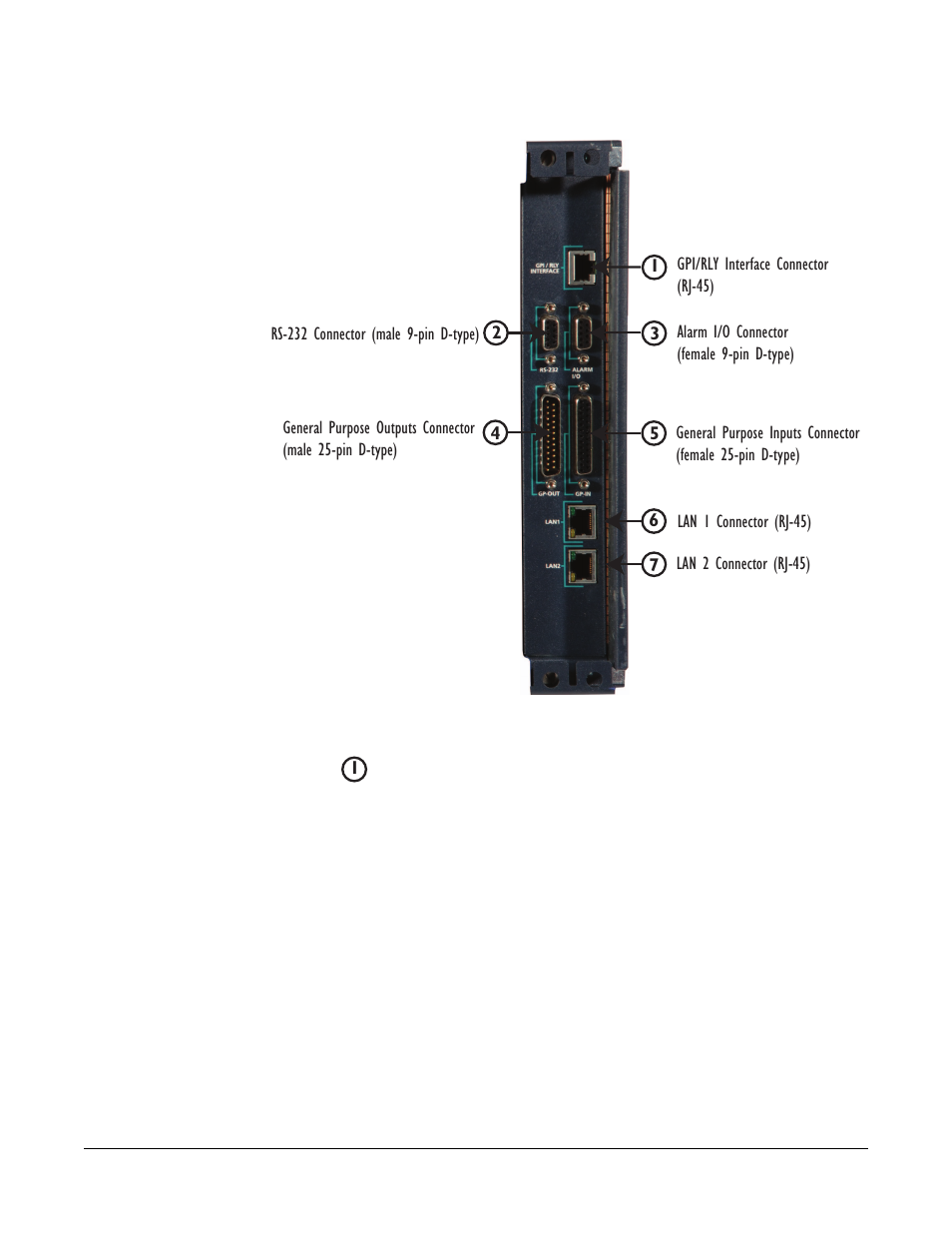 Connecting to a gpi-rly interface, Connecting to a gpi-rly interface -21, Figure 2-6 cpu card’s rear-connector panel -21 | Clear-Com LMC-64 User Manual | Page 41 / 142