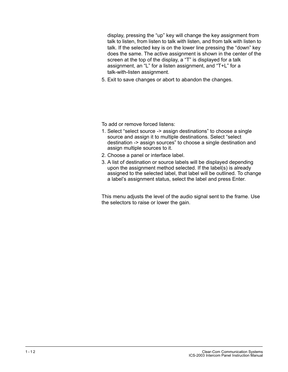 Clear-Com ICS-2003 User Manual | Page 20 / 97