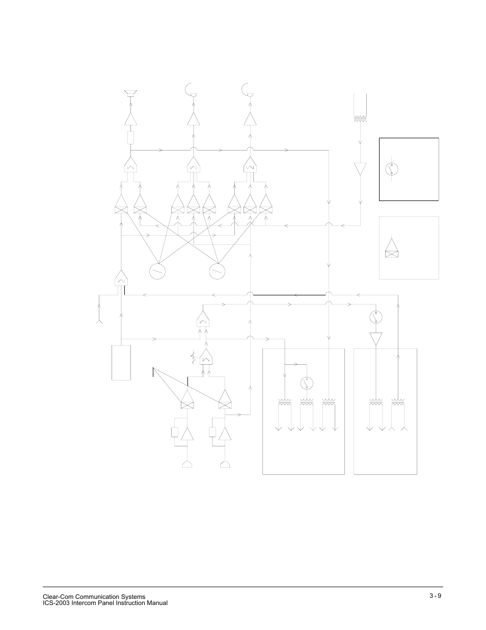 Ics-2003 audio block diagram | Clear-Com ICS-2003 User Manual | Page 49 / 97