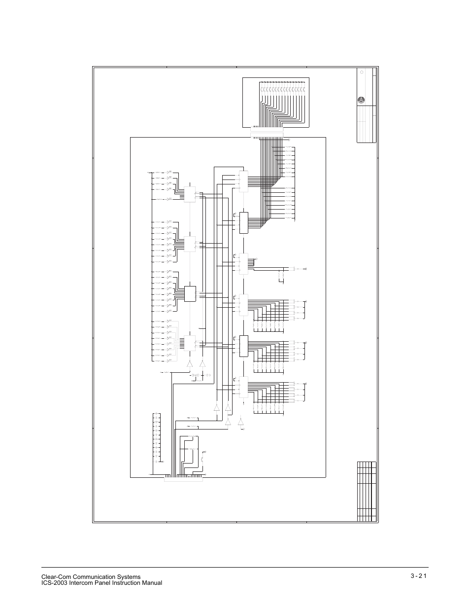 Schematic—ics-2003 front panel pcb rev. b, Figure 3-14 | Clear-Com ICS-2003 User Manual | Page 61 / 97