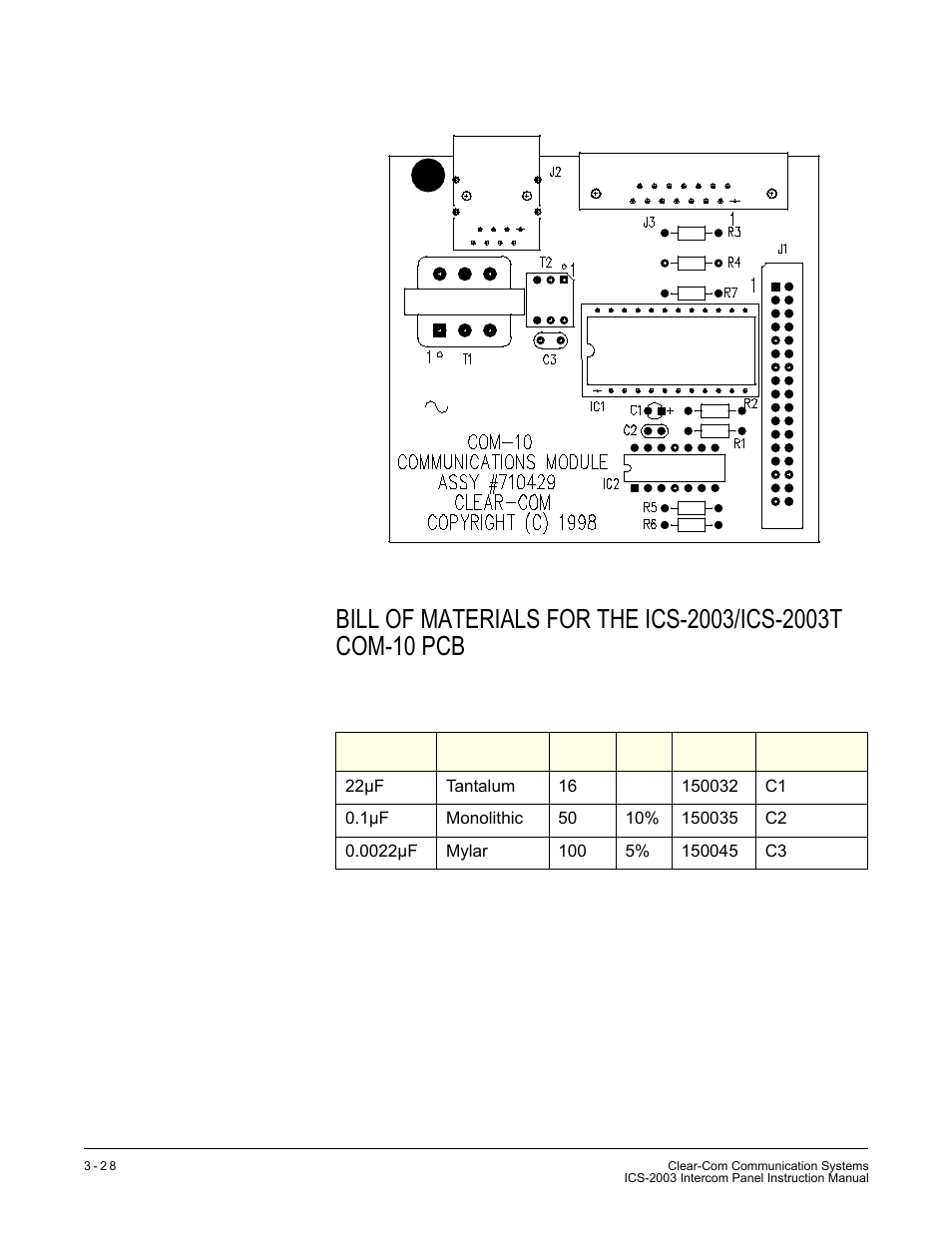 Capacitors | Clear-Com ICS-2003 User Manual | Page 68 / 97