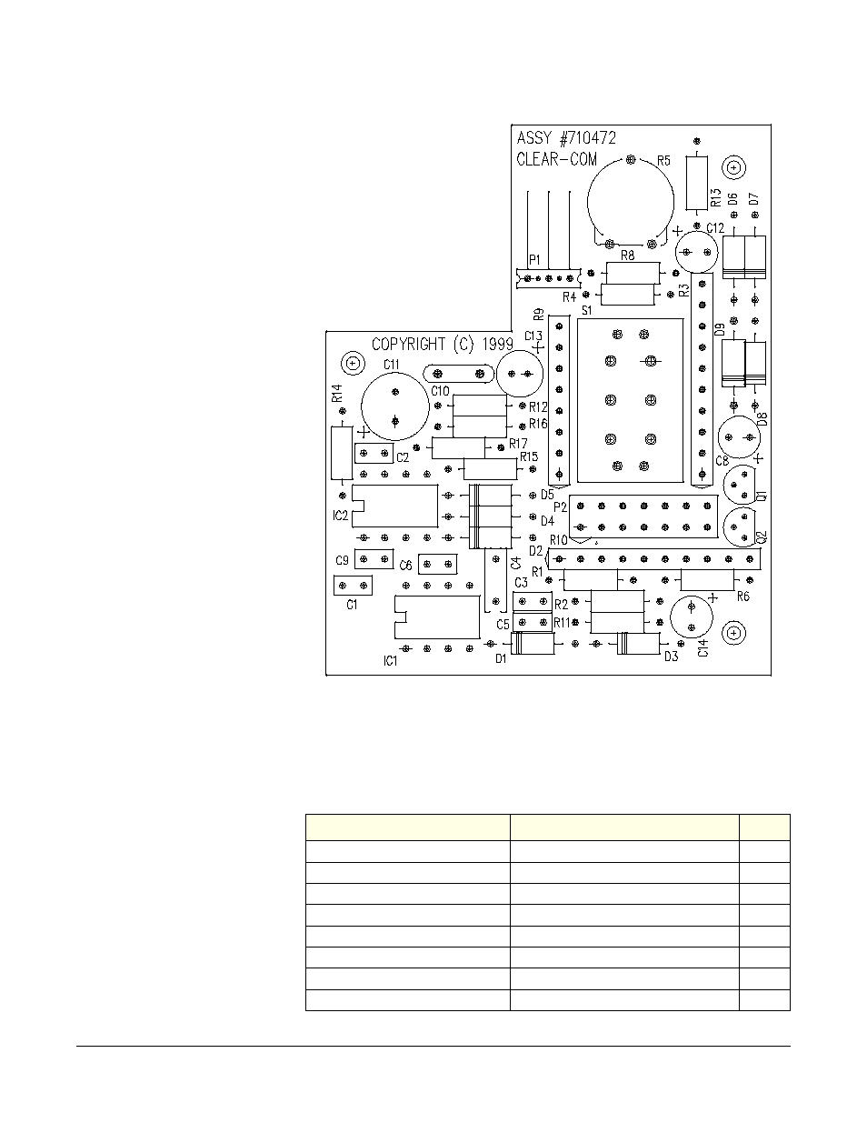 Ics-22 vox pcb (part no. 710472) | Clear-Com ICS-22 User Manual | Page 31 / 44