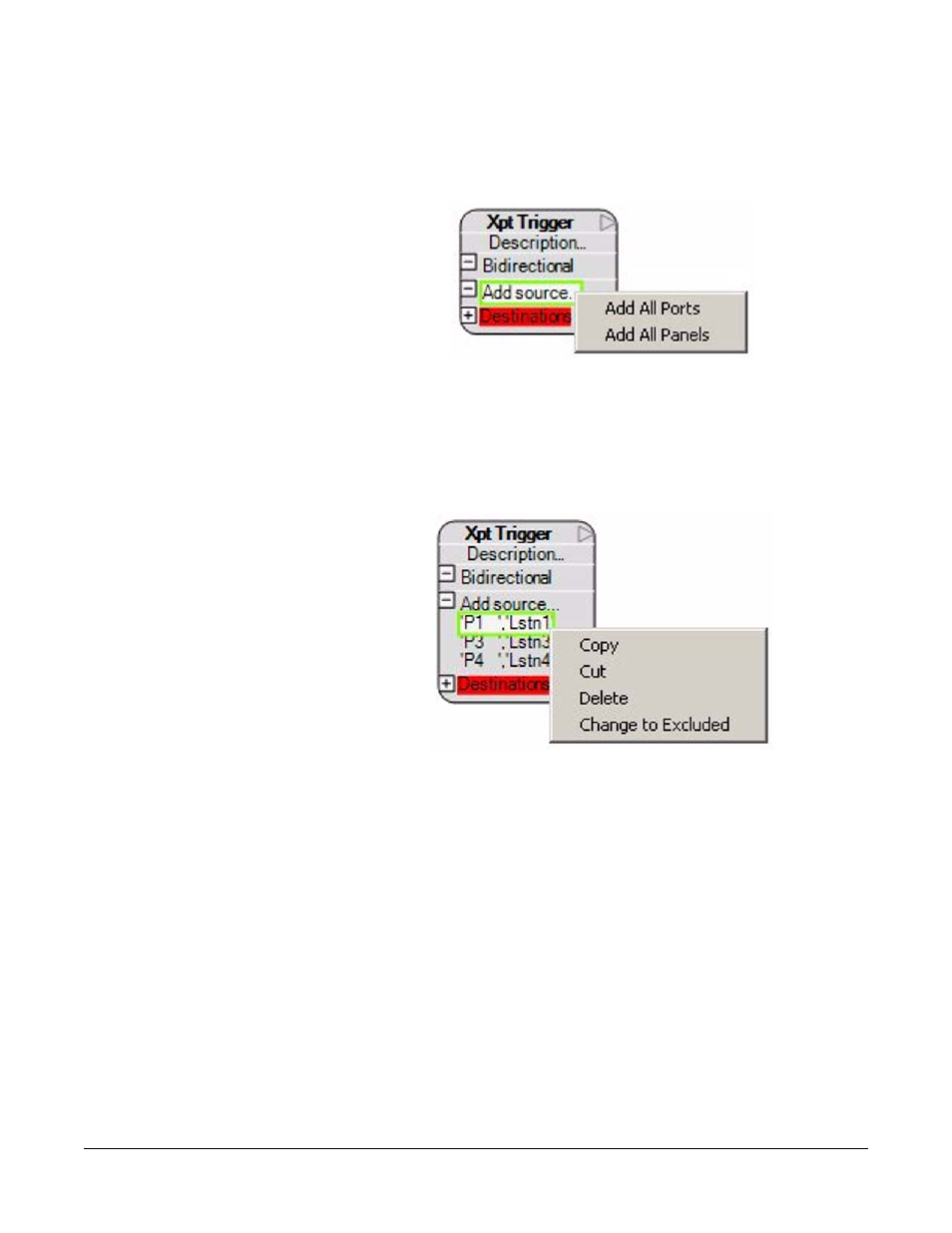 Crosspoint trigger destinations, Crosspoint trigger destinations -24 | Clear-Com Logic-Maestro User Manual | Page 38 / 163