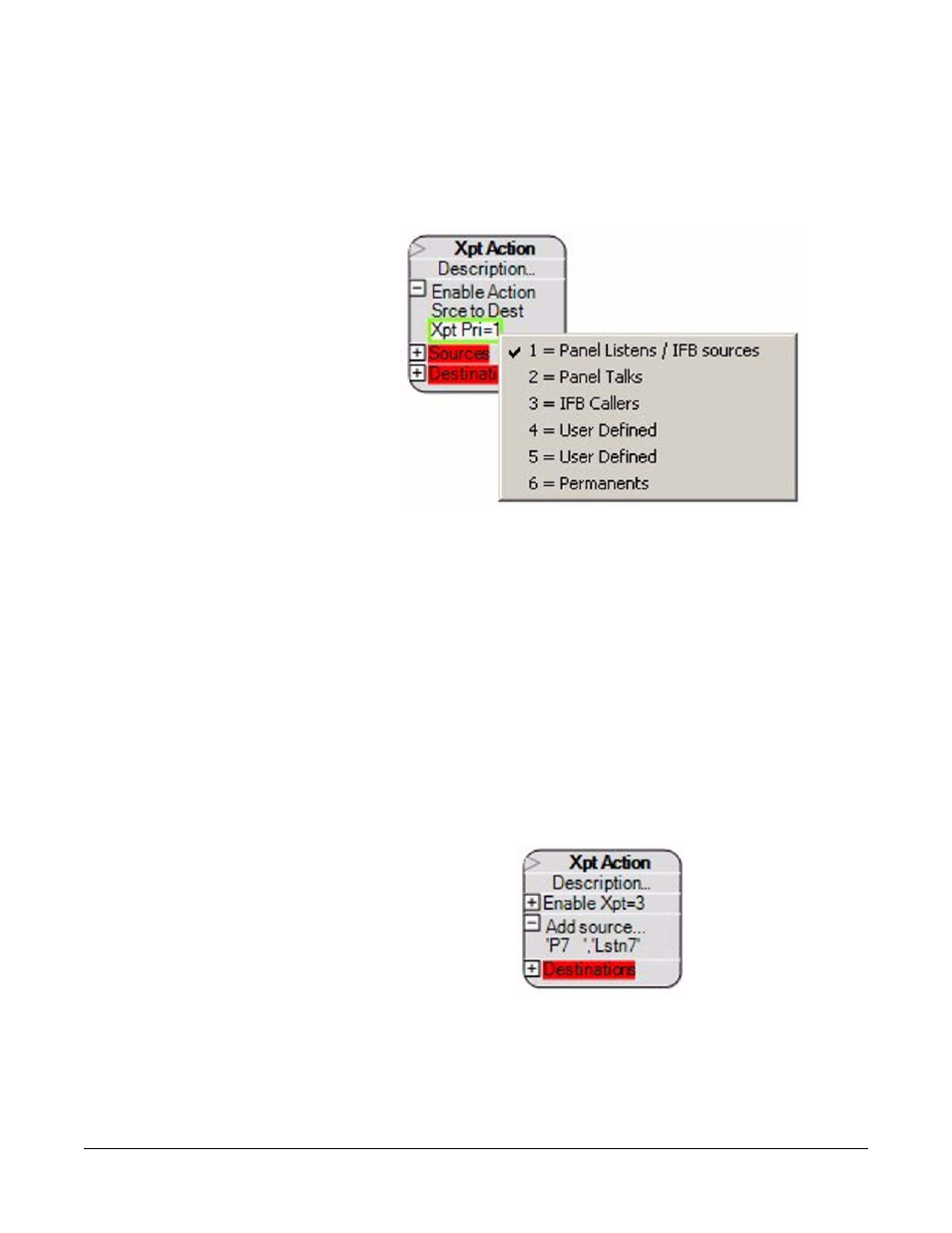 Crosspoint priority, Crosspoint action sources | Clear-Com Logic-Maestro User Manual | Page 48 / 163