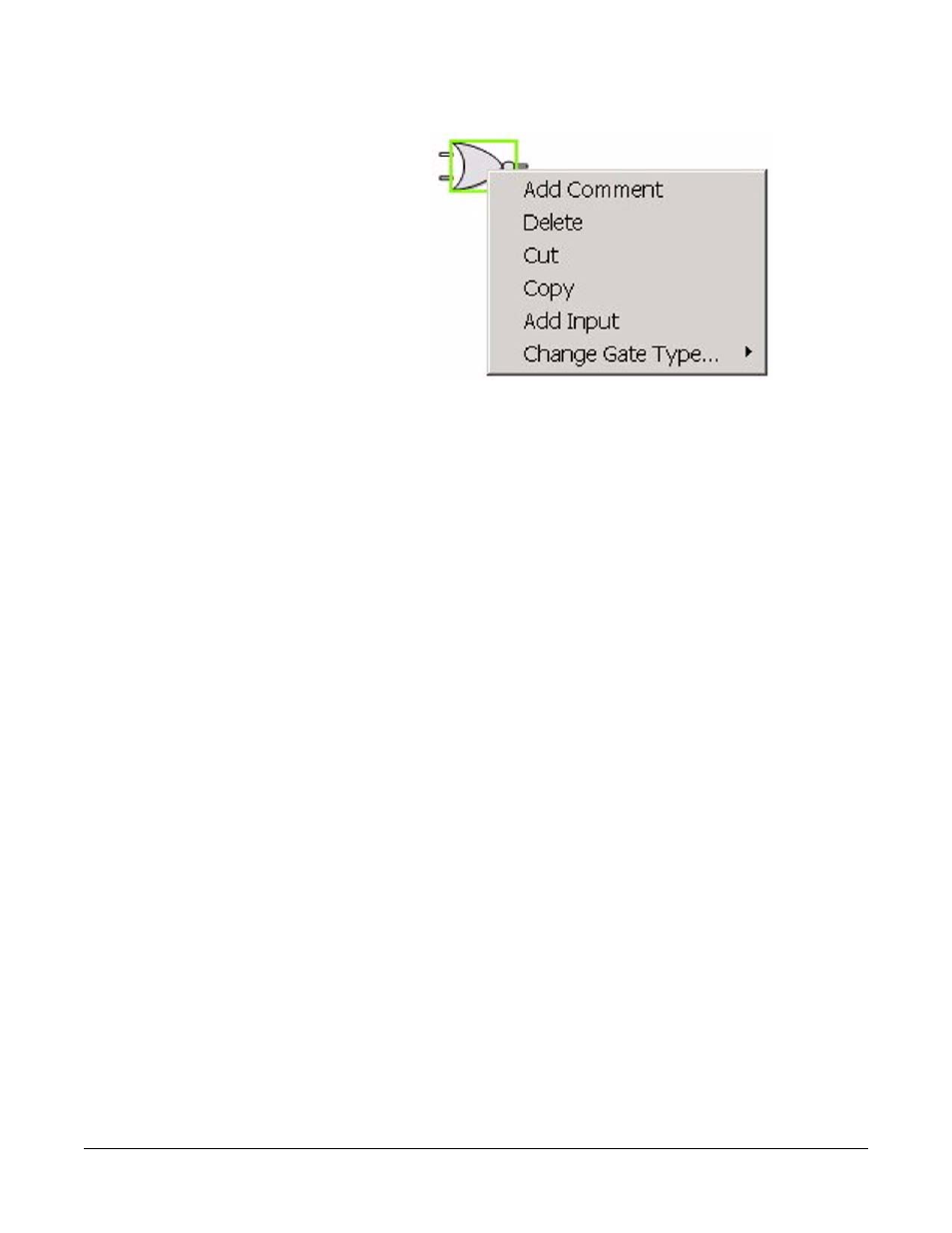 Buffer element, Buffer element -45, Figure 1-80 menu options for nor logic element -45 | Clear-Com Logic-Maestro User Manual | Page 59 / 163