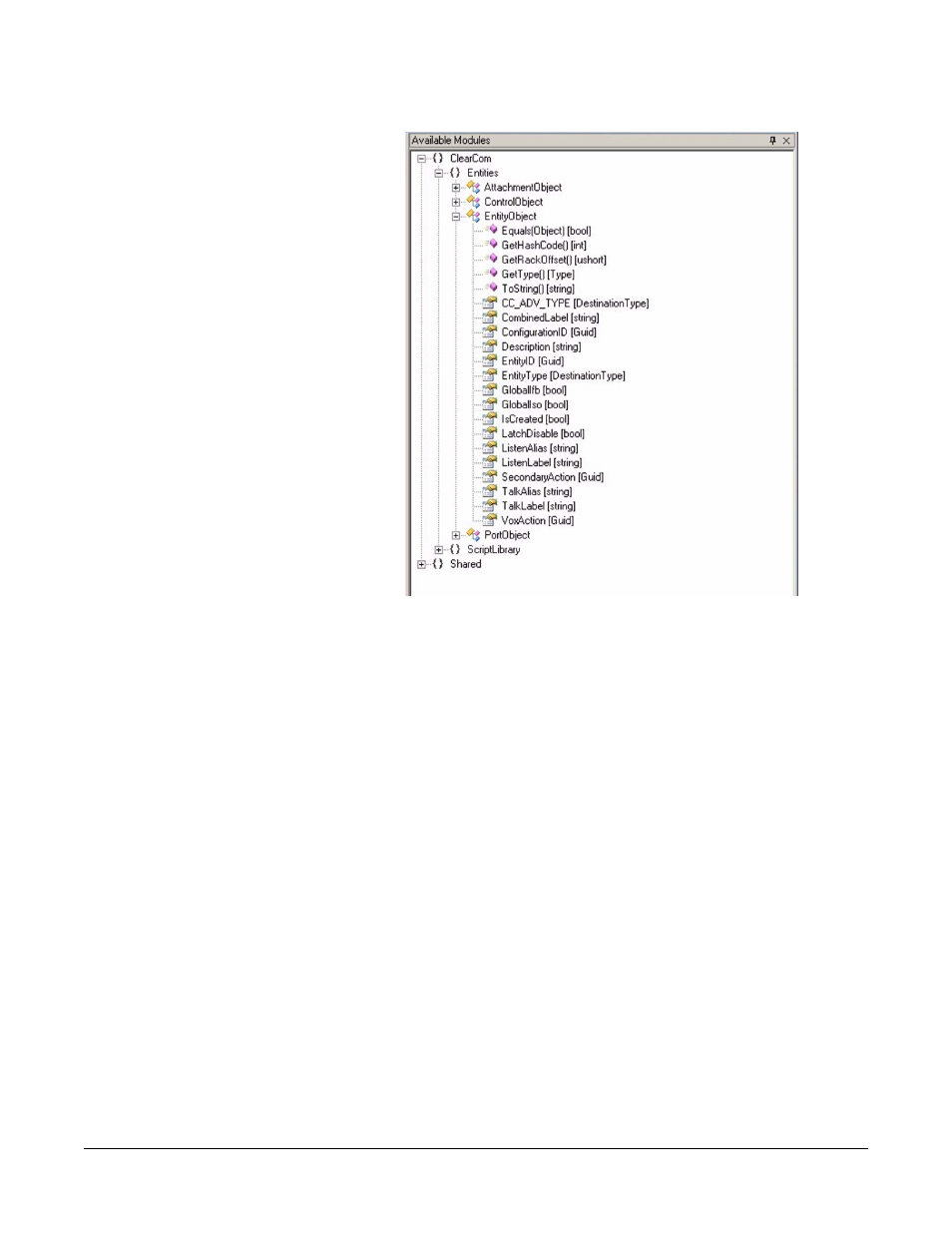 Port objects, Port objects -14, Figure 2-12 entity object list -14 | Clear-Com Logic-Maestro User Manual | Page 80 / 163