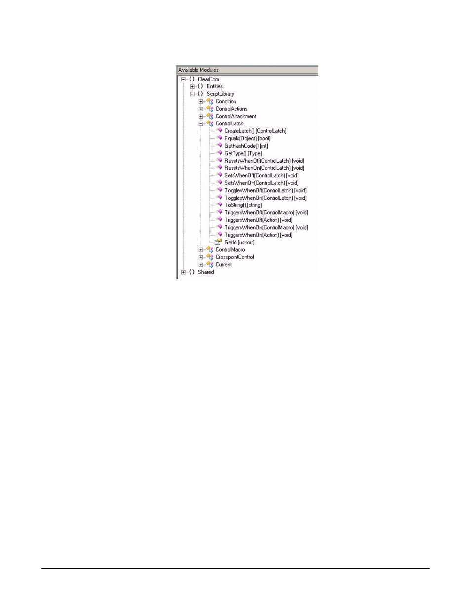 Control macro, Control macro -19, Figure 2-18 control latch actions list -19 | Clear-Com Logic-Maestro User Manual | Page 85 / 163