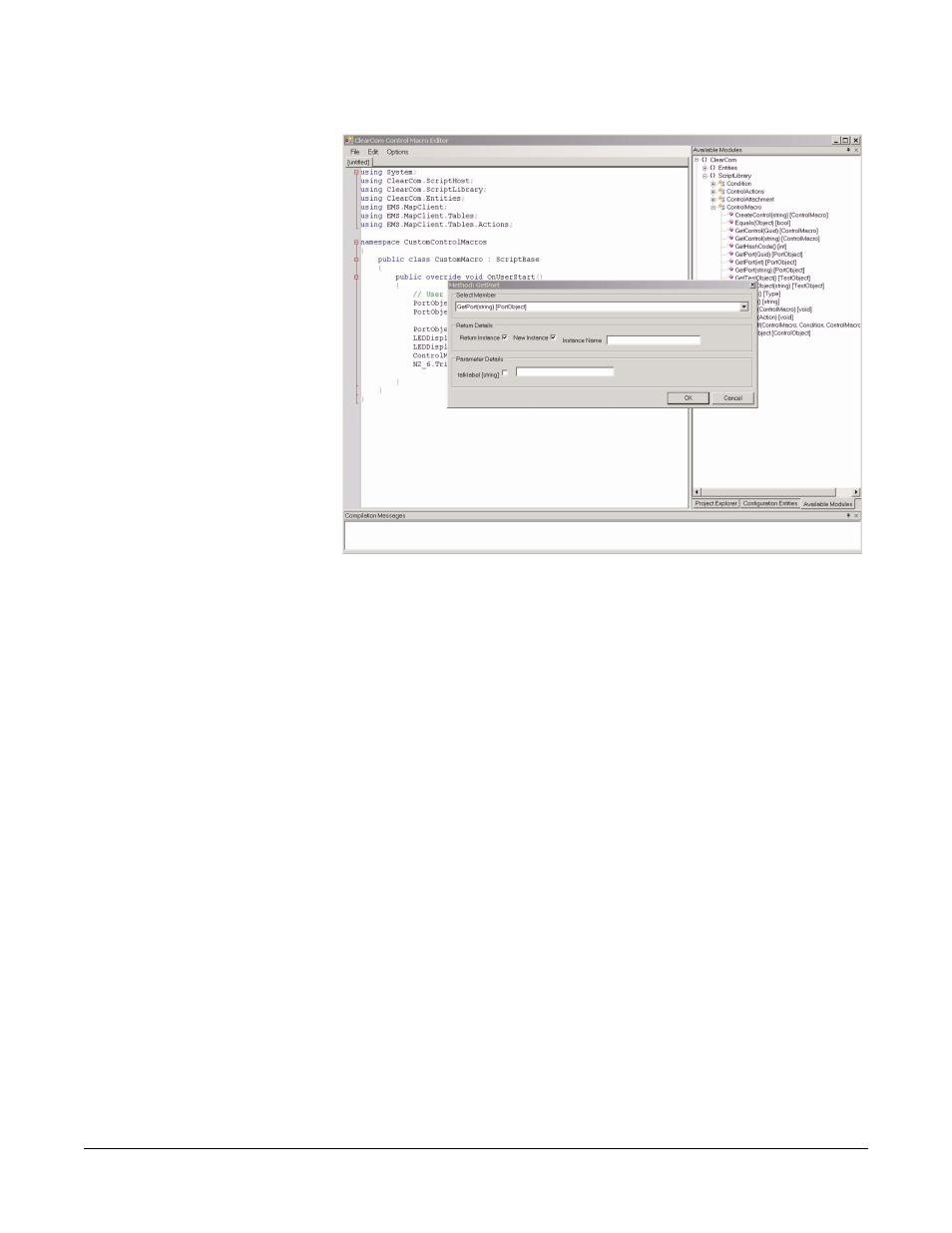 Elements of a control macro, Elements of a control macro -27, Figure 2-27 macro parameter entry window -27 | Clear-Com Logic-Maestro User Manual | Page 93 / 163