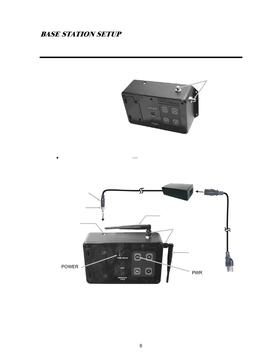 Base station setup, Antenna and power setups, Base stati | On setup | Clear-Com HME DX100 User Manual | Page 10 / 35