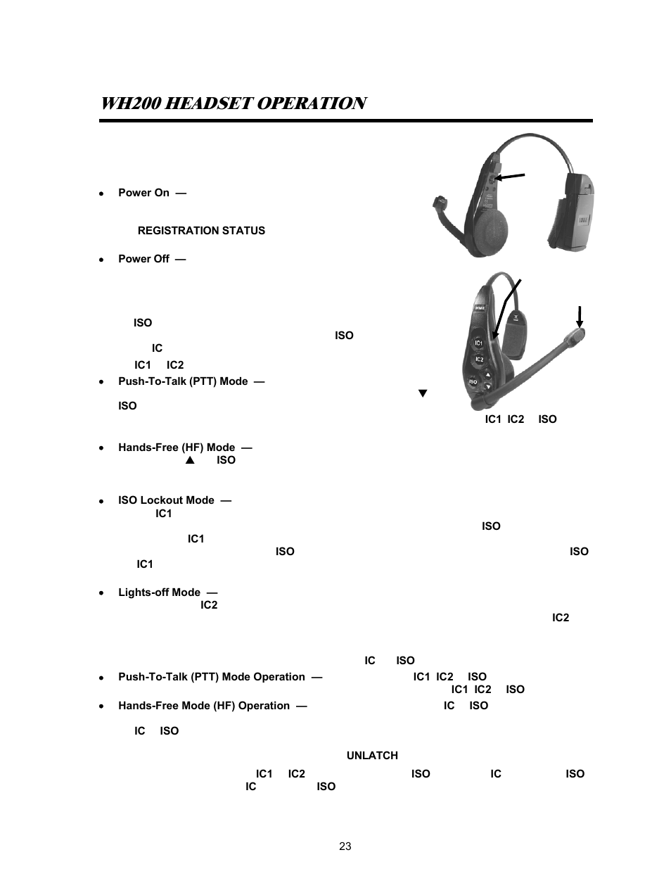 Wh200 headset operation, Ation, Wh200 headset oper | Clear-Com HME DX100 User Manual | Page 27 / 35