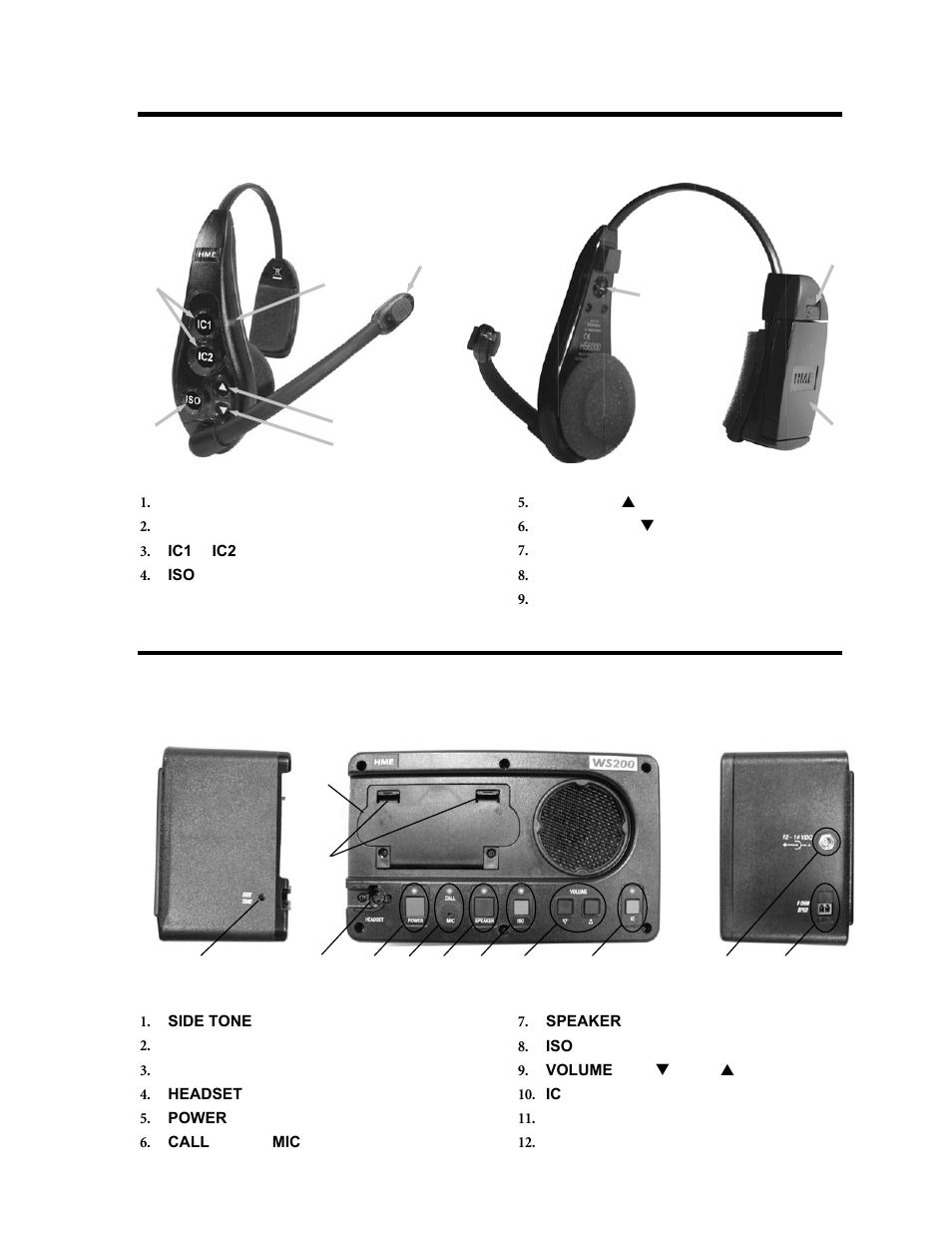 Wh200 headset features, Speaker station features, Hfeatures w 200 headset | Peaker station features | Clear-Com HME DX100 User Manual | Page 8 / 35