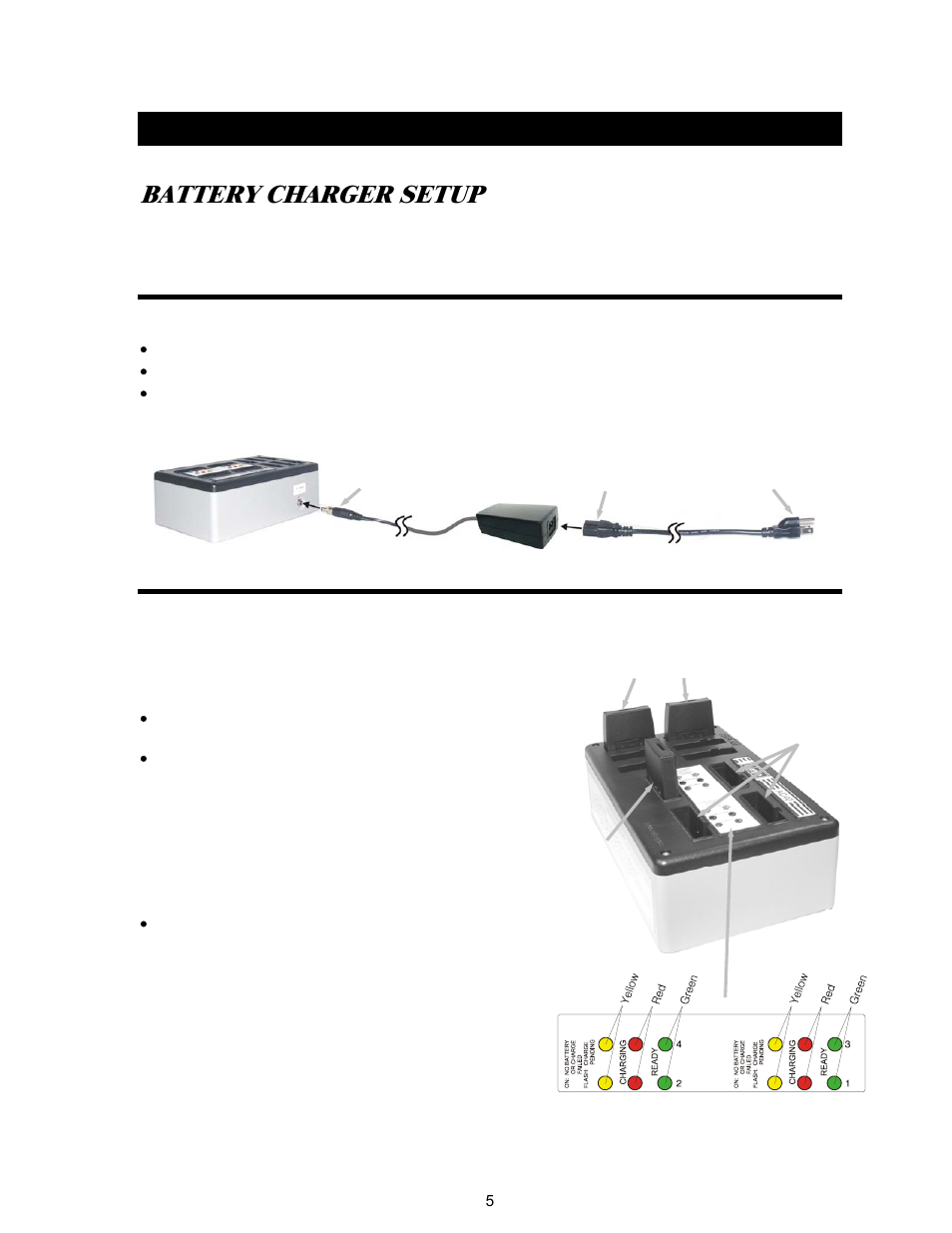 Equipment setup, Battery charger setup, Connect ac power supply | Charge batteries, Section 2, Ent setup | Clear-Com HME DX100 User Manual | Page 9 / 35