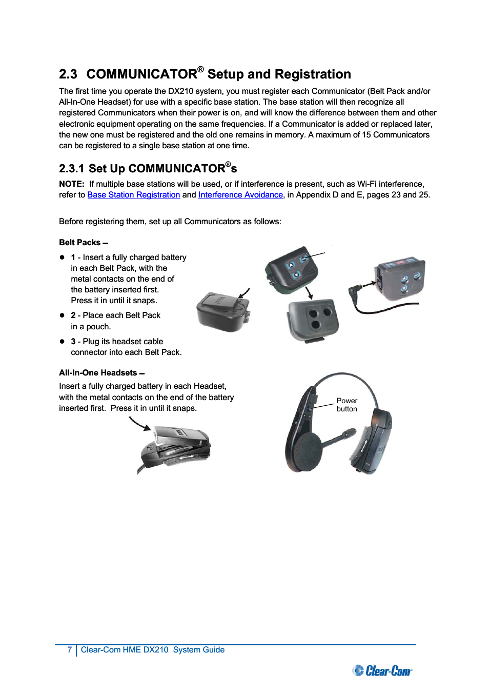 Communicator® setup and registration, Set up communicator®s, 3 communicator | Setup and registration 2.3 communicator, Setup and registration, 1 set up communicator, S2.3.1 set up communicator | Clear-Com HME DX210 User Manual | Page 13 / 36