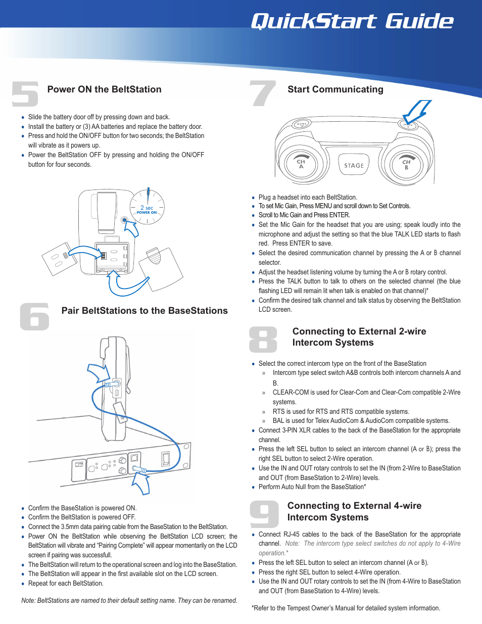 Quickstart guide | Clear-Com Tempest2400 User Manual | Page 3 / 4