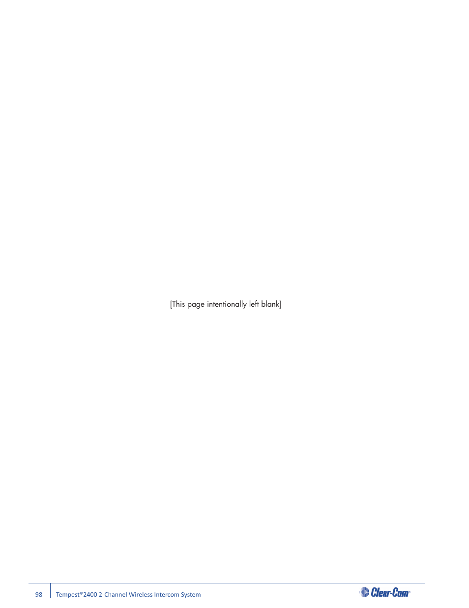 Clear-Com Tempest2400 User Manual | Page 104 / 106