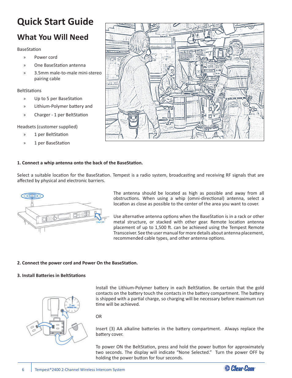 Quick start guide, What you will need | Clear-Com Tempest2400 User Manual | Page 12 / 106