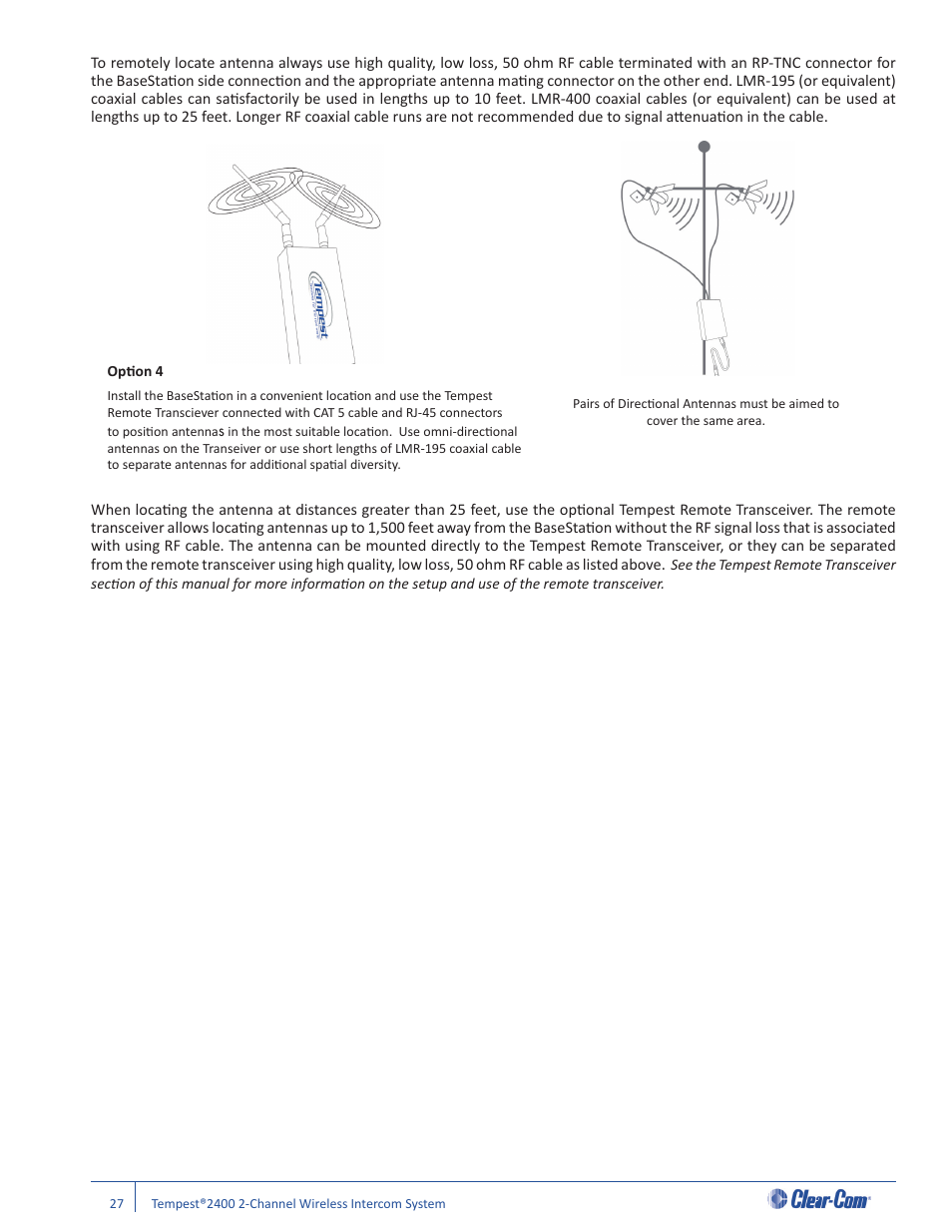 Clear-Com Tempest2400 User Manual | Page 33 / 106