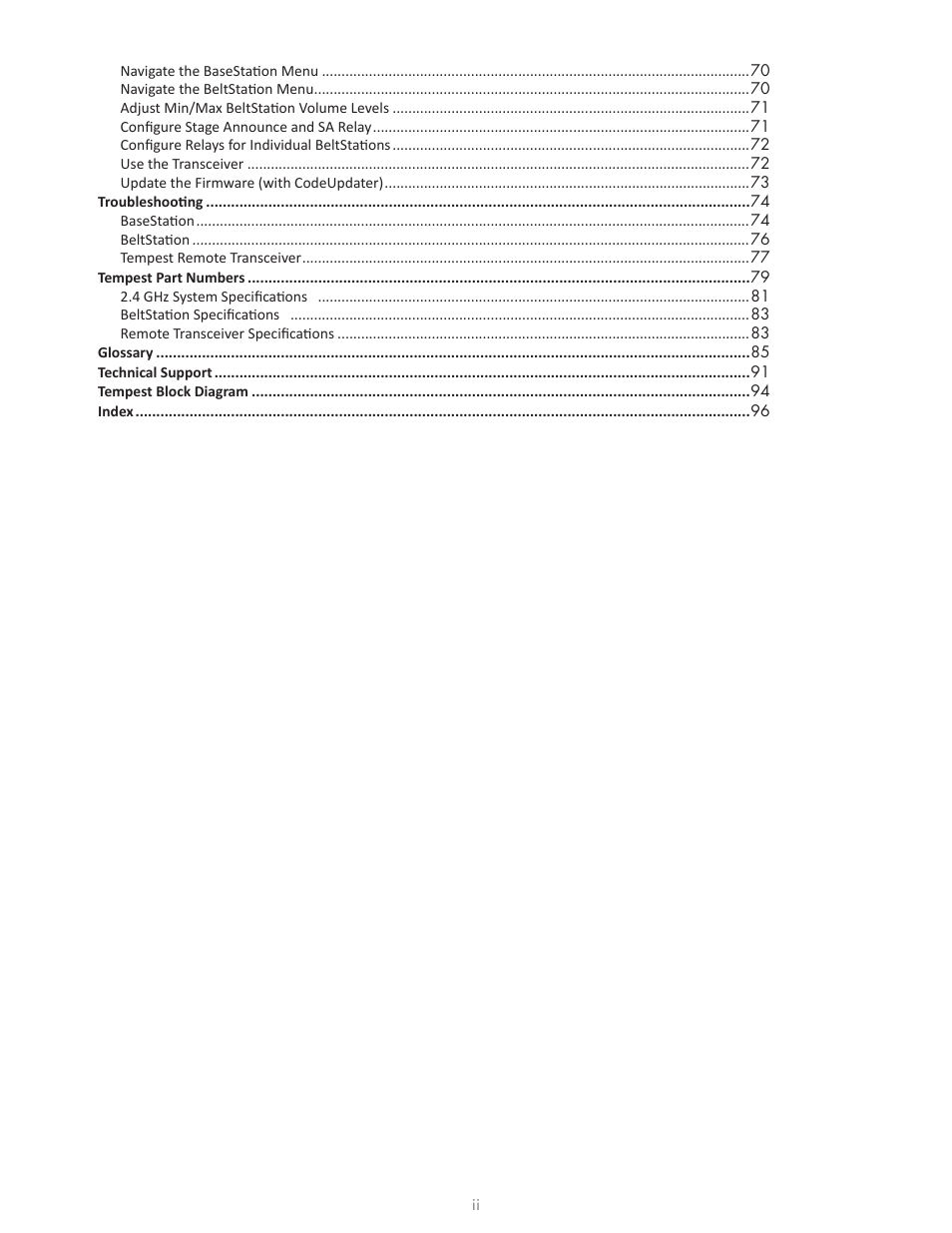 Clear-Com Tempest2400 User Manual | Page 6 / 106