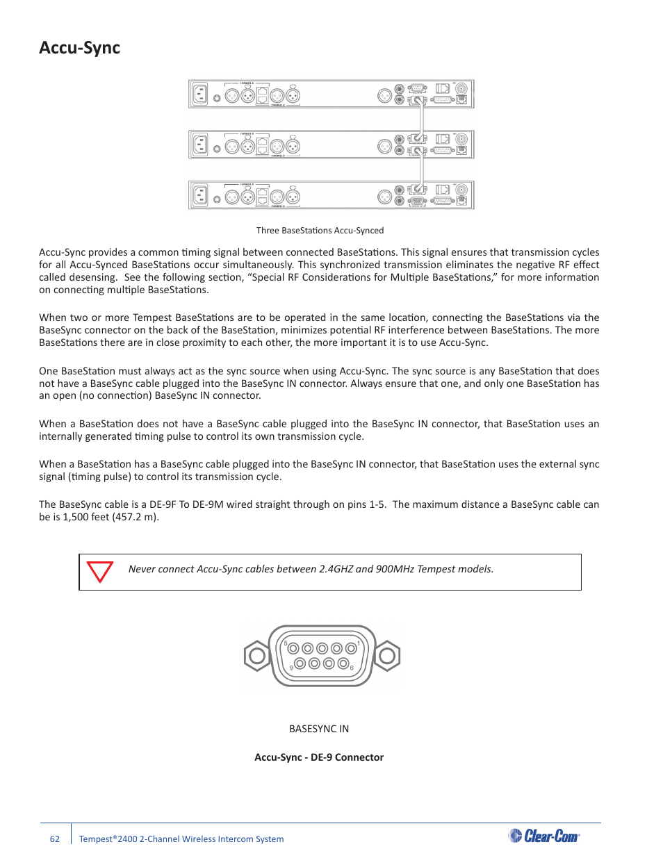 Accu- sync | Clear-Com Tempest2400 User Manual | Page 68 / 106