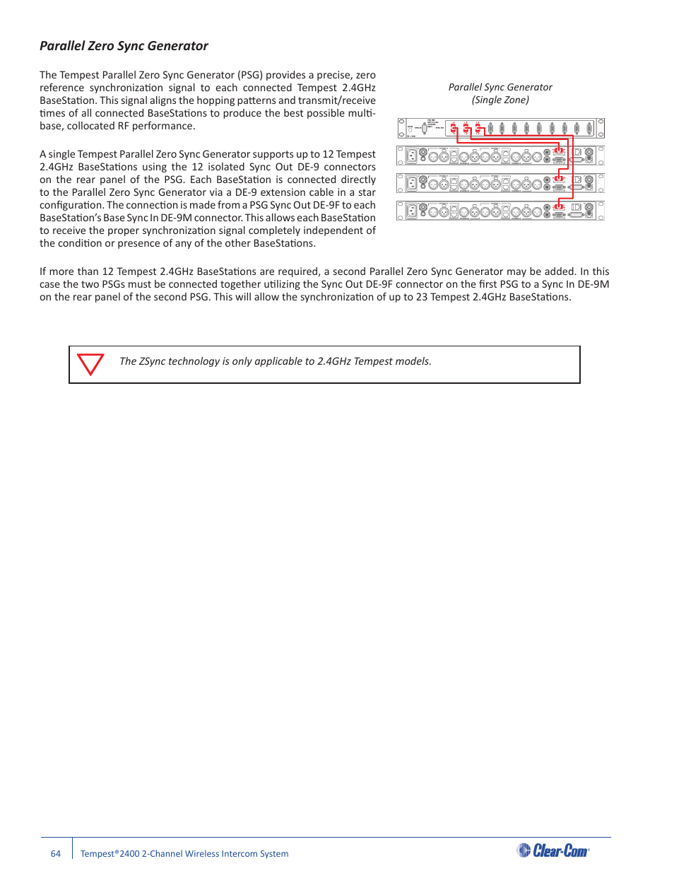 Parallel zero sync generator | Clear-Com Tempest2400 User Manual | Page 70 / 106