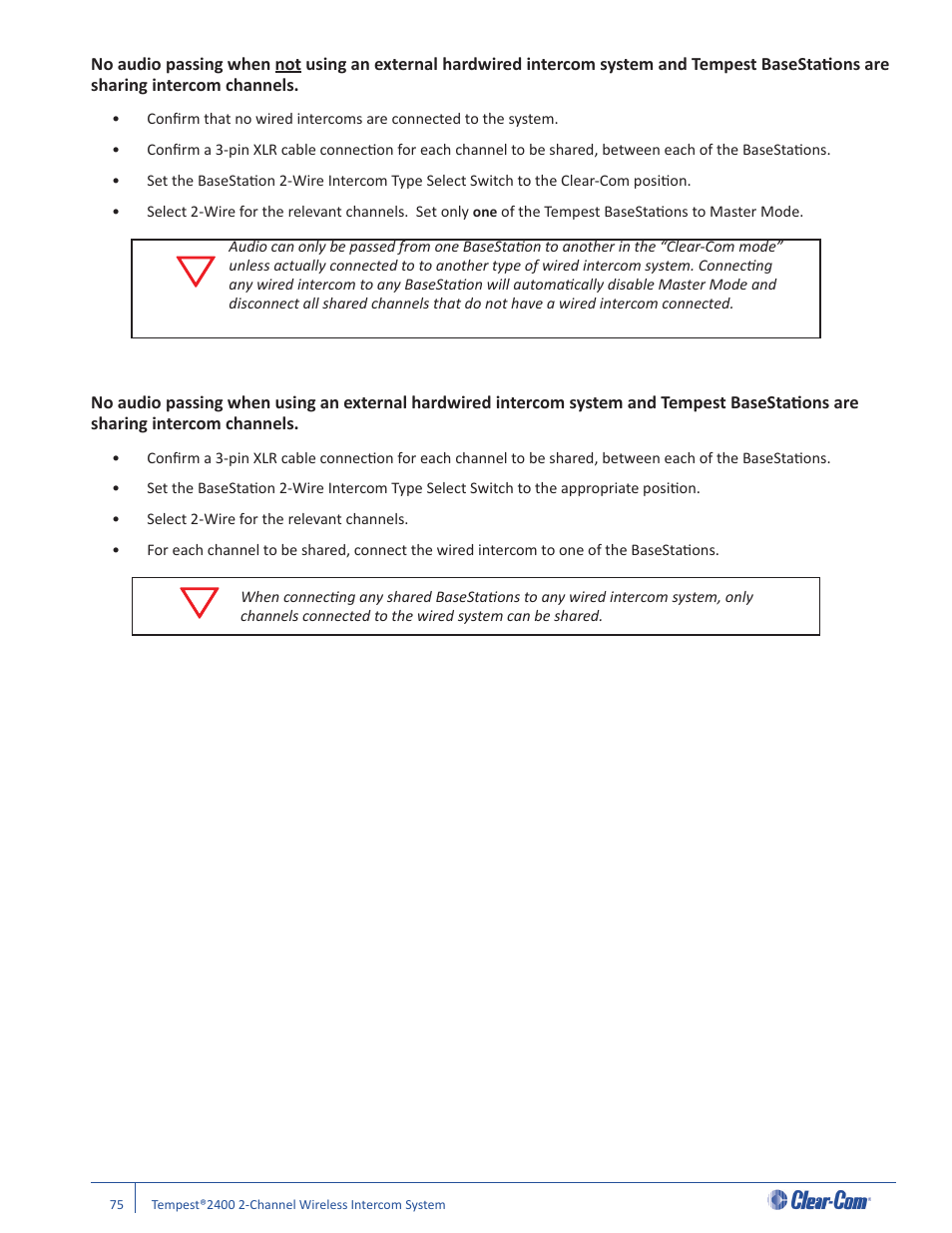 Clear-Com Tempest2400 User Manual | Page 81 / 106